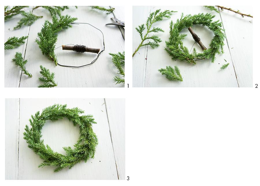 A Wreath Being Made From Conifer Branches Photograph by Schindler, Martina