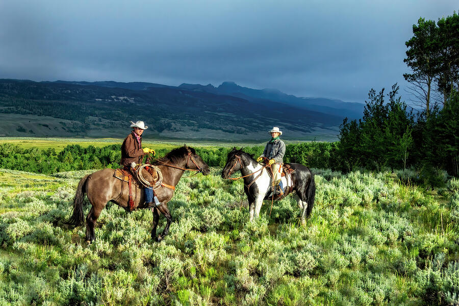 A Wyoming Cowboy and Cowgirl - a Portrait Photograph by Kay Brewer ...