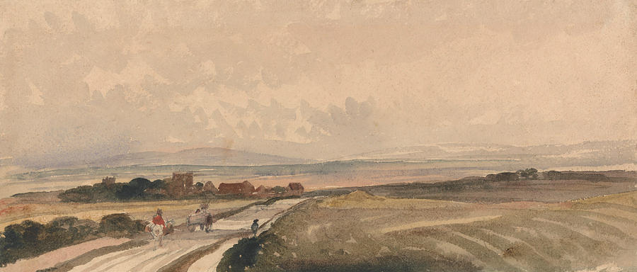 A Yorkshire Road Drawing by Peter De Wint