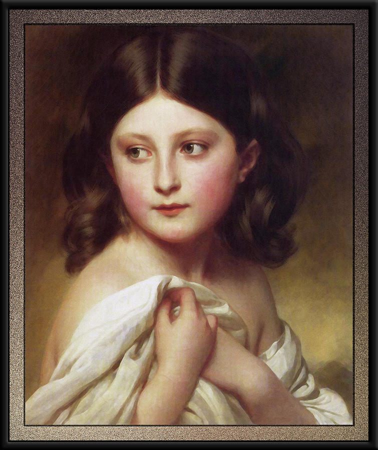 A Young Girl Called Princess Charlotte by Franz Xaver Winterhalter Painting by Rolando Burbon