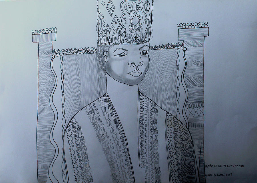 A Young His Royal Highness Kabaka Ssabasajja Ronald Edward Frederick Kimera Muwenda Mutebi II Painting by Gloria Ssali