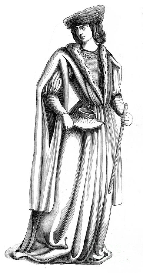 A Young Noble Of The Court Of King Drawing by Print Collector