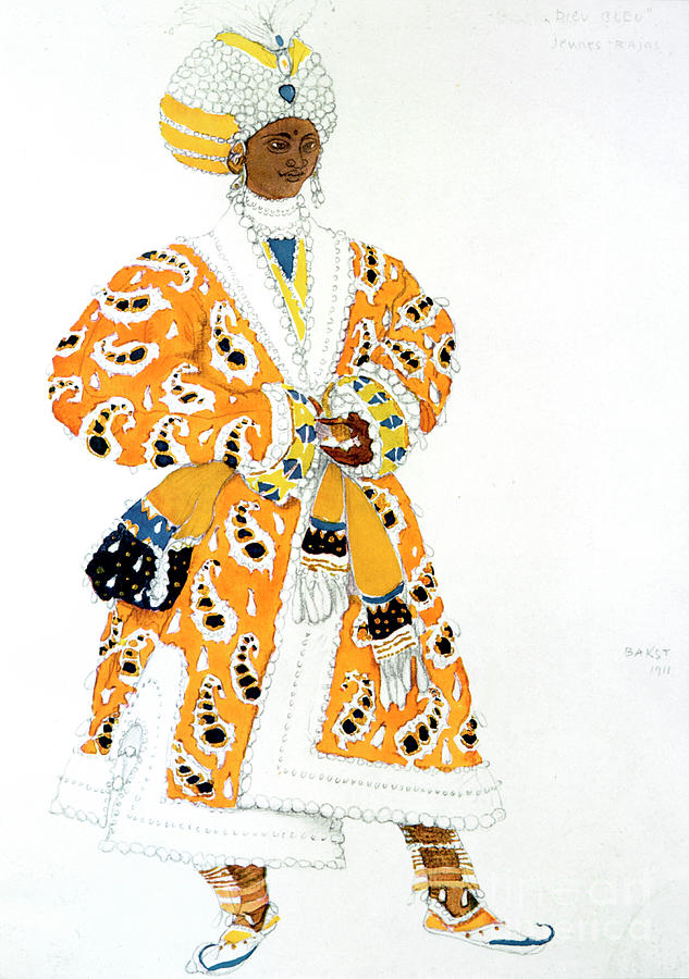 A Young Rajah, Ballet Costume Design Drawing by Print Collector