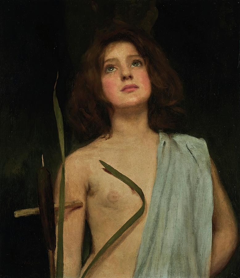 John William Waterhouse Painting - A Young Saint by John William Waterhouse
