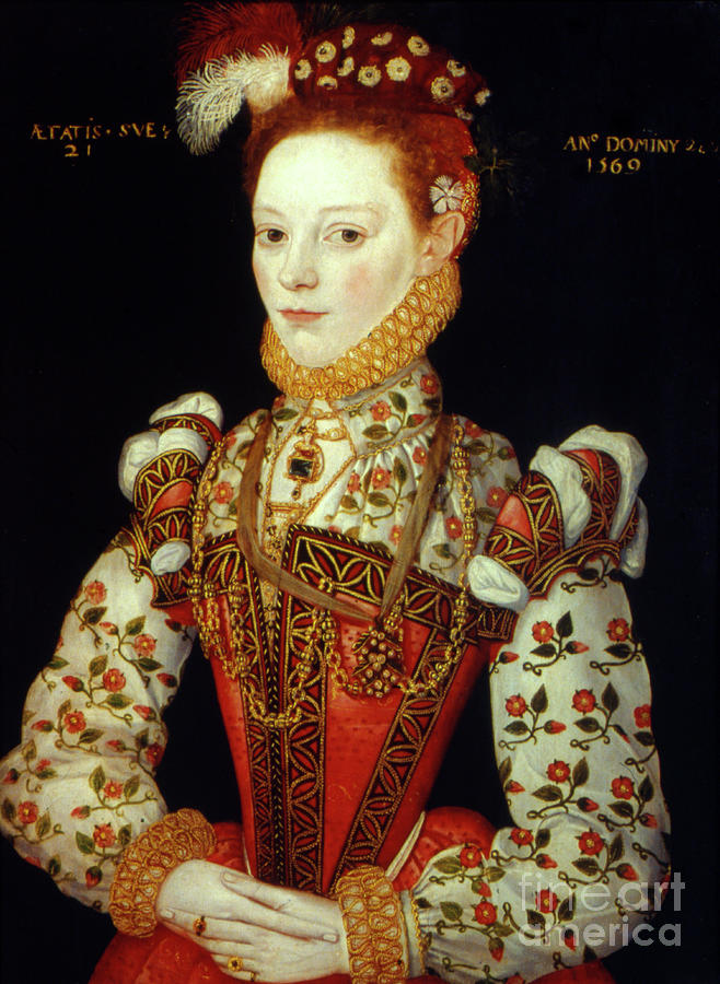 A Young Woman, 1569. Artist Anon Drawing by Print Collector