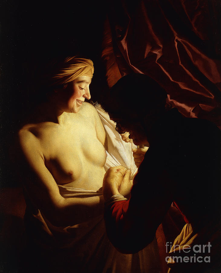 A Young Woman And Her Maid Painting by Gerrit Van Honthorst