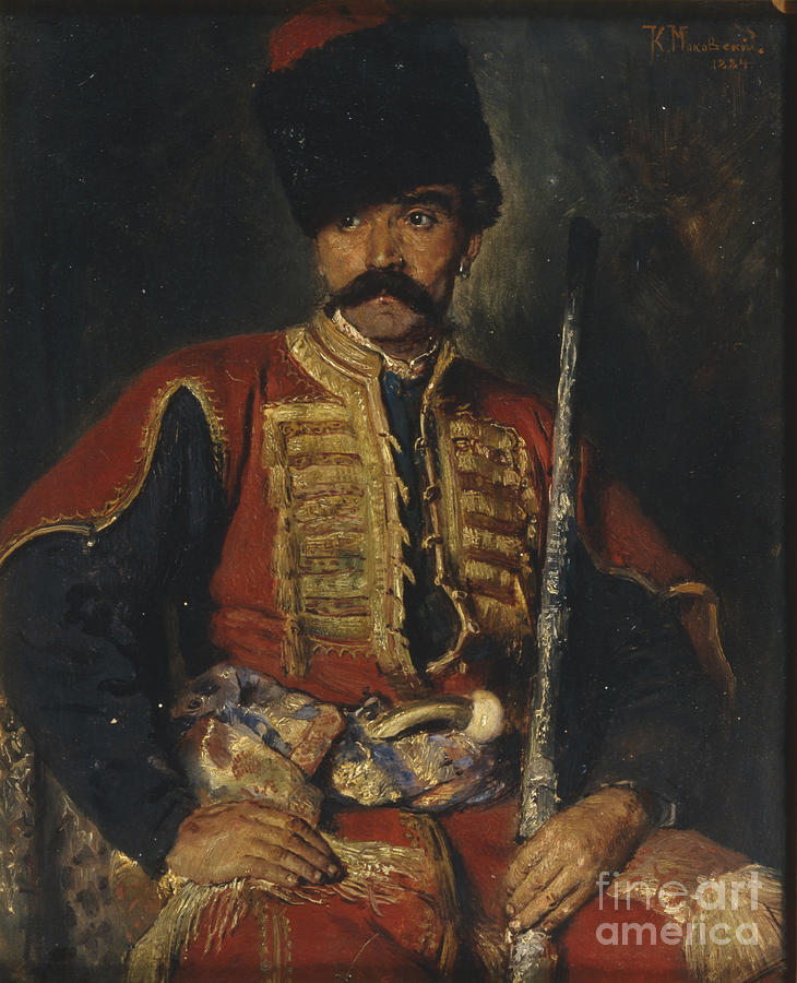 A Zaporozhian Cossack, 1884. Artist Drawing by Heritage Images