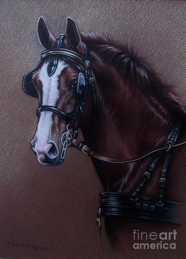 Carriage Horse Painting by R A Williams