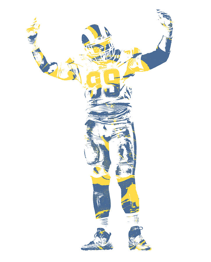 Aaron Donald Los Angeles Rams Pixel Art 10 Poster by Joe Hamilton