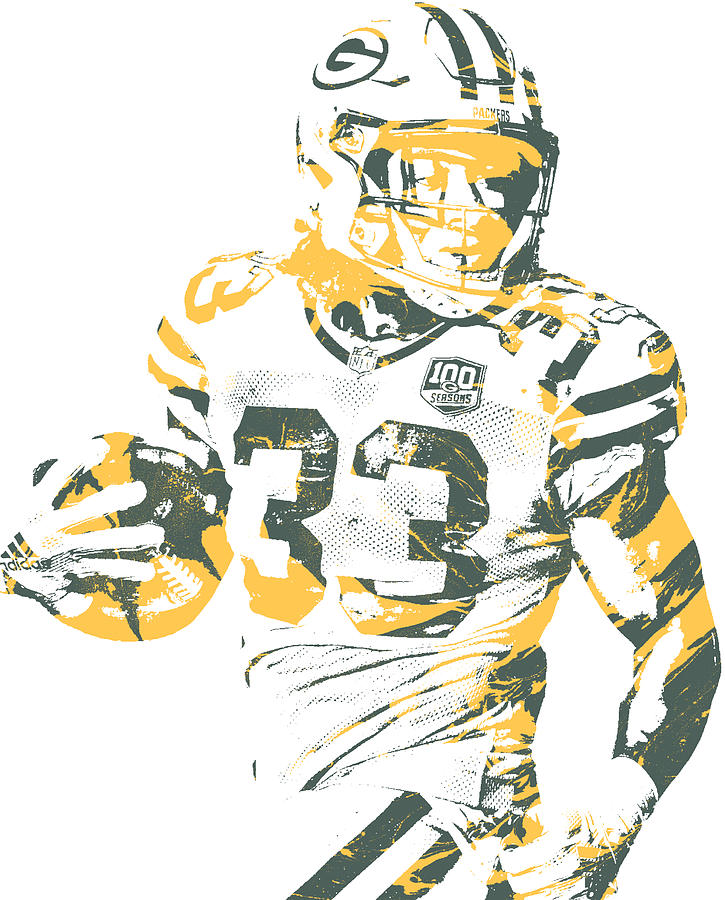 Aaron Jones Sports Poster Canvas Poster Wall Art Decor Print Picture  Paintings for Living Room Bedro Canvas Poster Wall Art Decor Print Picture