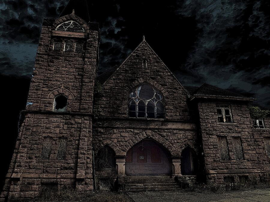Abandoned Baptist Church At Night Photograph by Joyce  Wasser