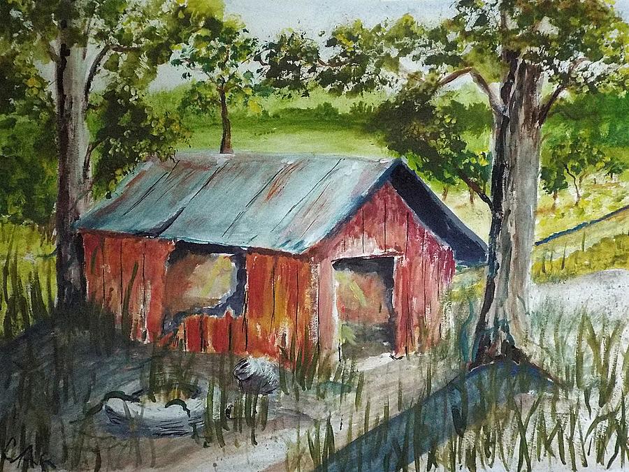 Abandoned barn Painting by Charles Ray