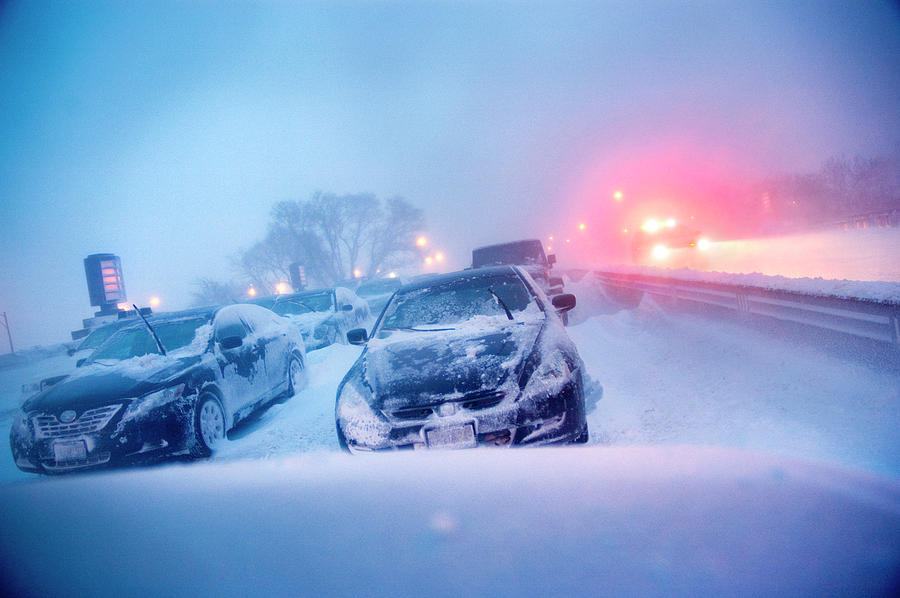 Abandoned Cars On Lake Shore Drive In Photograph by Jason Walley