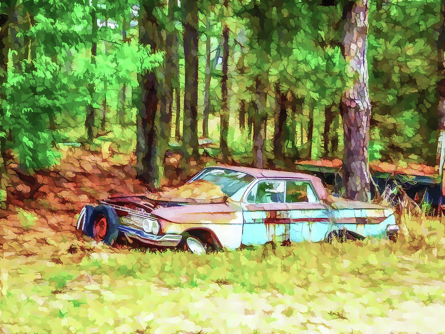 Abandoned Classic Car Painting by Jeelan Clark