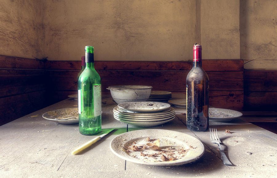 Abandoned Dining Table Photograph by Roman Robroek
