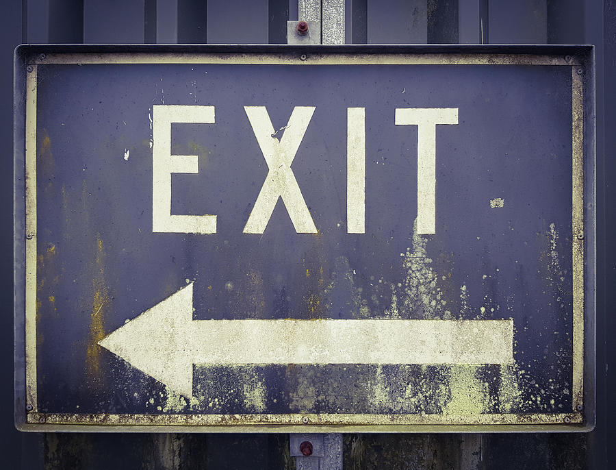 Abandoned Exit Sign Photograph by Sorensen Images - Pixels