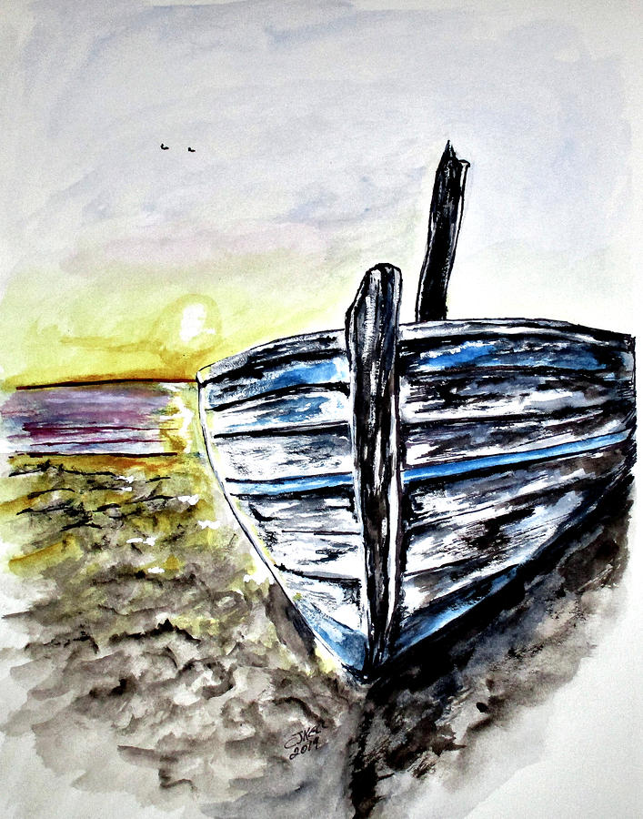 abandoned Fishing Boat No.2 Painting by Clyde J Kell