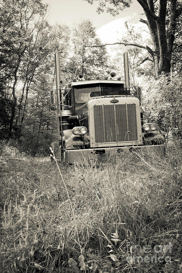 Nature Photograph - Abandoned Peterbilt Tractor Trailer by Edward Fielding