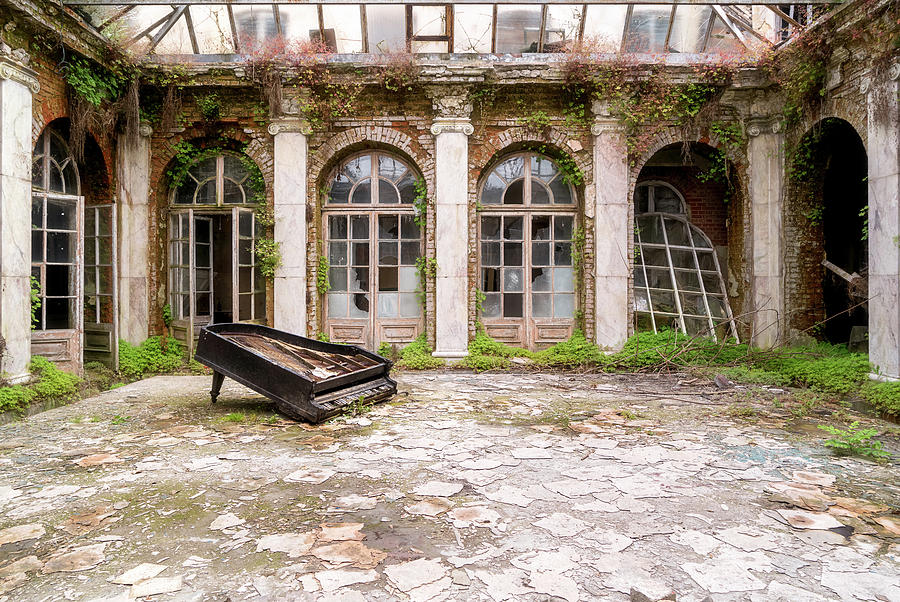 Abandoned Piano in Courtyard Photograph by Roman Robroek