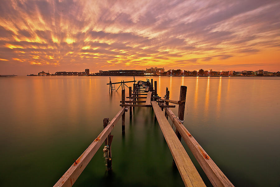 Abandoned Wooden Pier At Dusk Photograph by Sunrise@dawn Photography