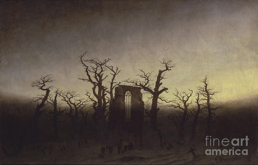 Abbey Among Oak Trees, Ca 1809. Artist Drawing by Heritage Images