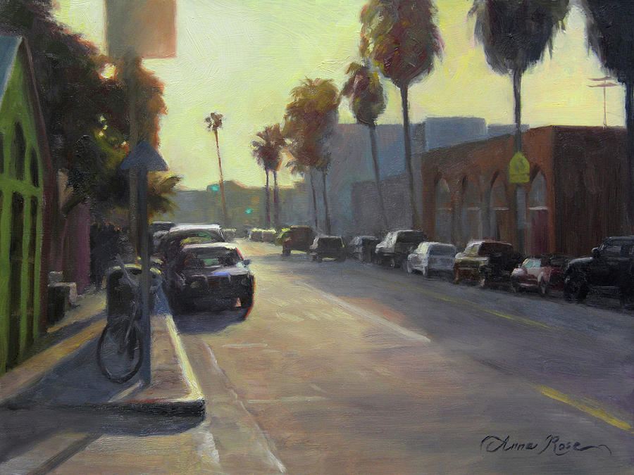 Santa Monica Painting - Abbot Kinney Sunset by Anna Rose Bain