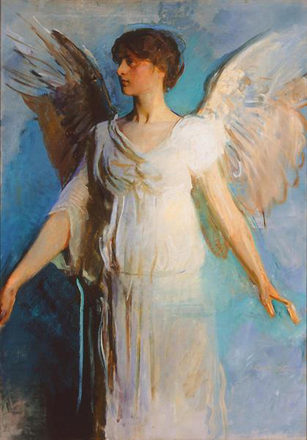 Angel Standing 104 Mixed Media by Abbott Handerson Thayer