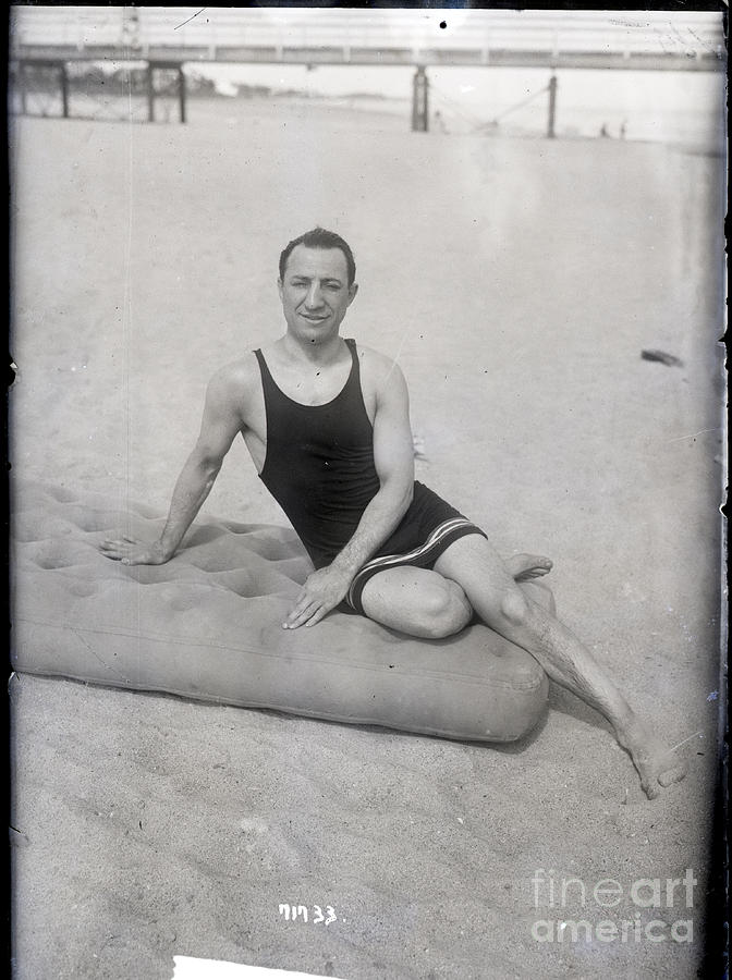 Abe Attell, Boxer, On Cushion On Beach Photograph by Bettmann