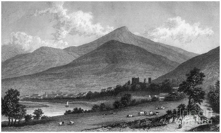 Abergavenny From The Usk Road, Wales Drawing by Print Collector