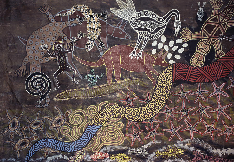 Aboriginal Wall Painting, Australia Painting by Artist - Unknown