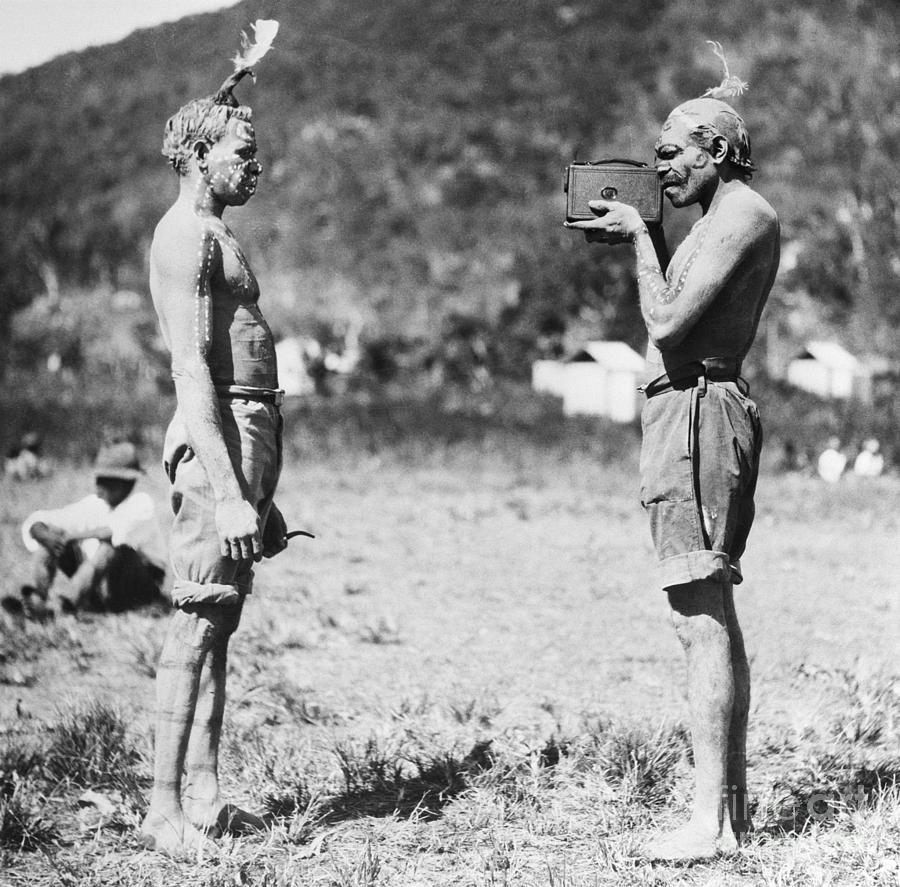 Aborigine Photographing Fellow Tribesman Photograph by Bettmann