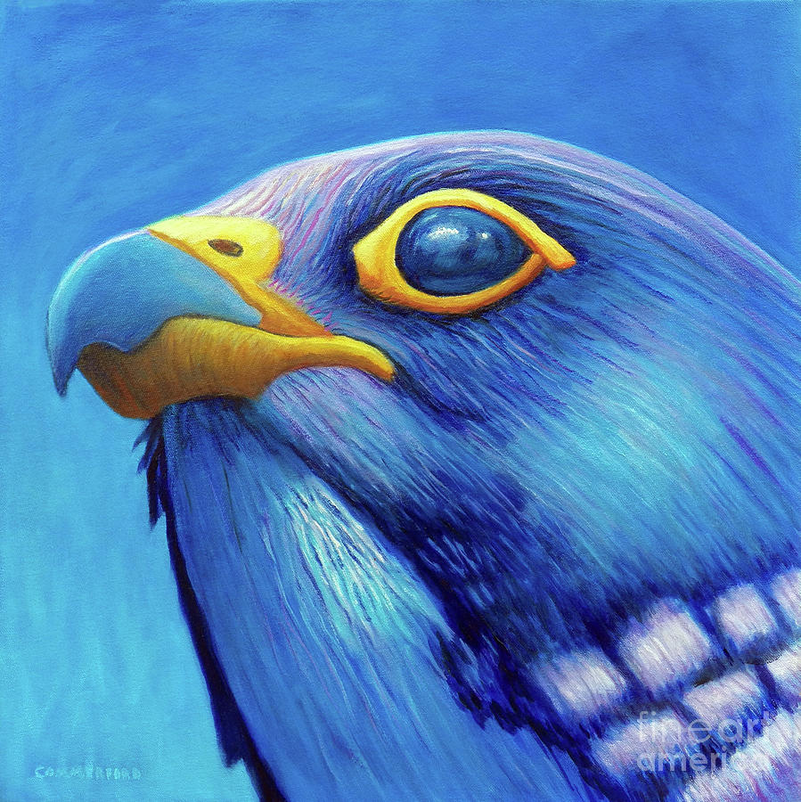 Falcon Painting - Above and Beyond by Brian  Commerford
