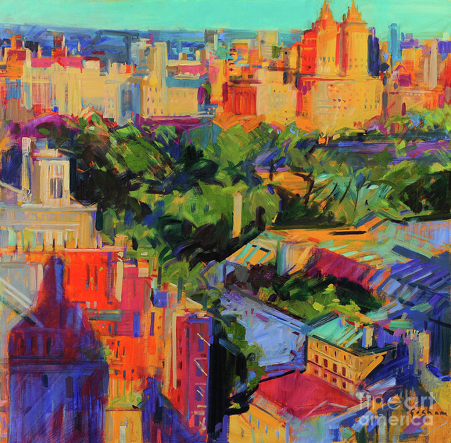 Above Central Park  Painting by Peter Graham