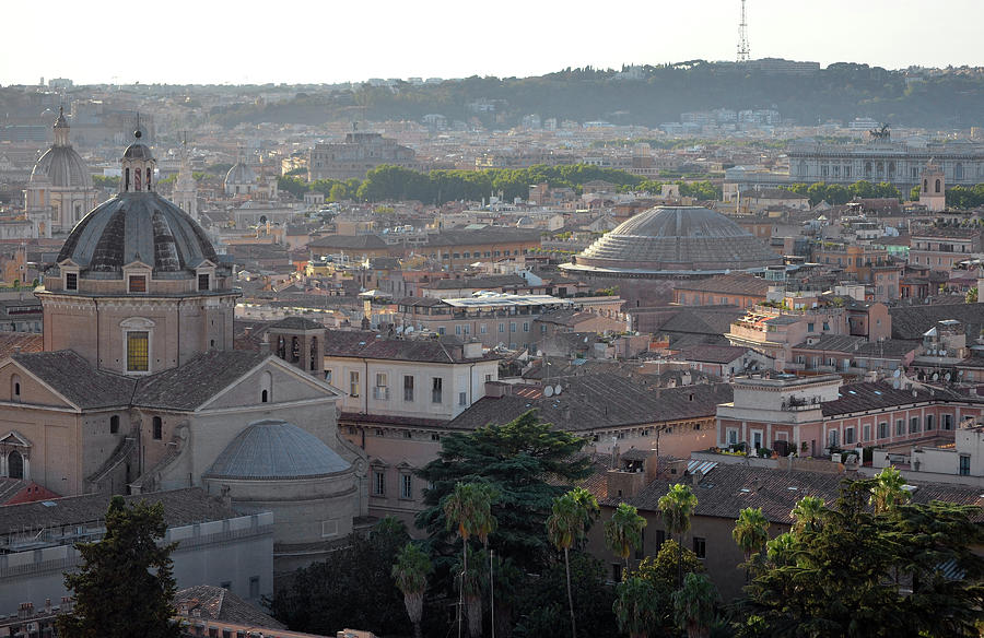 Above Domed Skyline of Rome including the Pantheon Photograph by Shawn OBrien