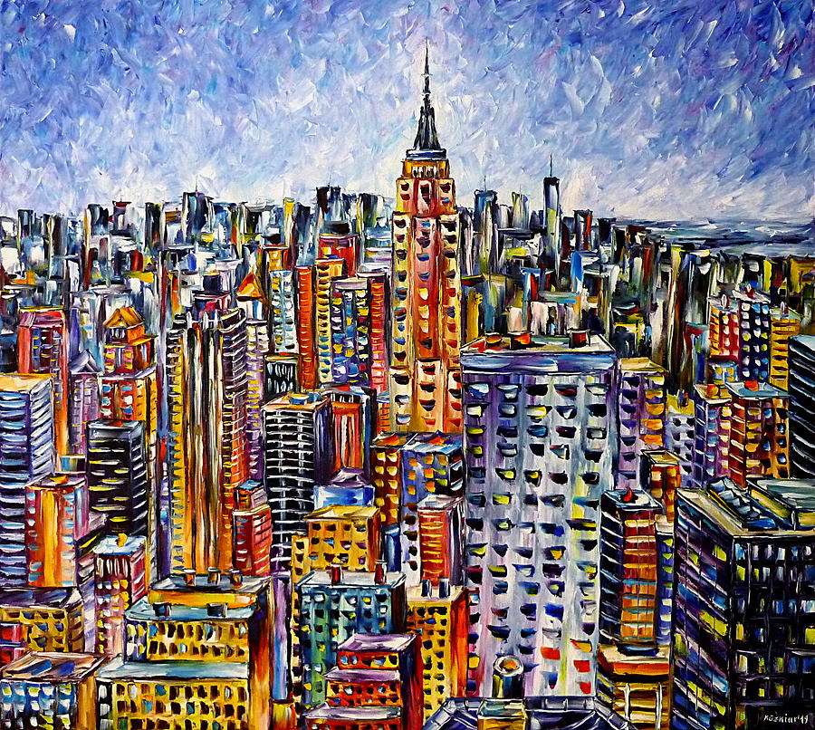 Above New York Painting by Mirek Kuzniar