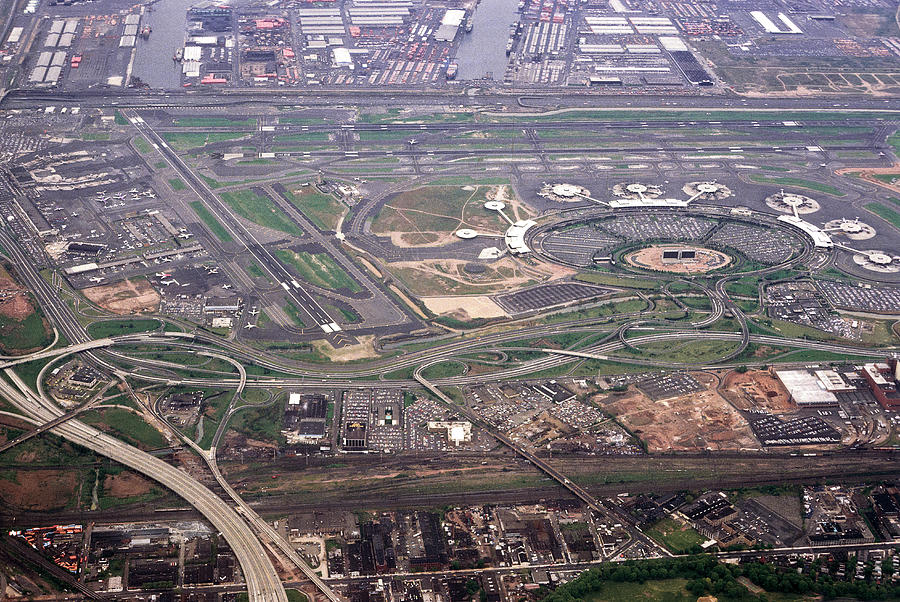 Above Newark Airport During The 1980s Photograph