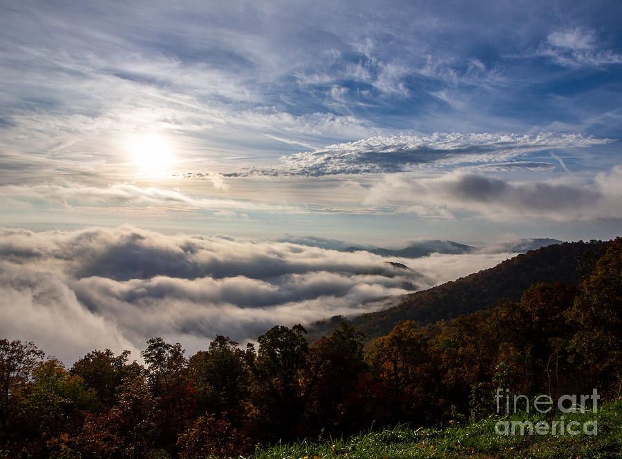 Above the clouds on the Blue Ridge Parkway Photograph by L Bosco