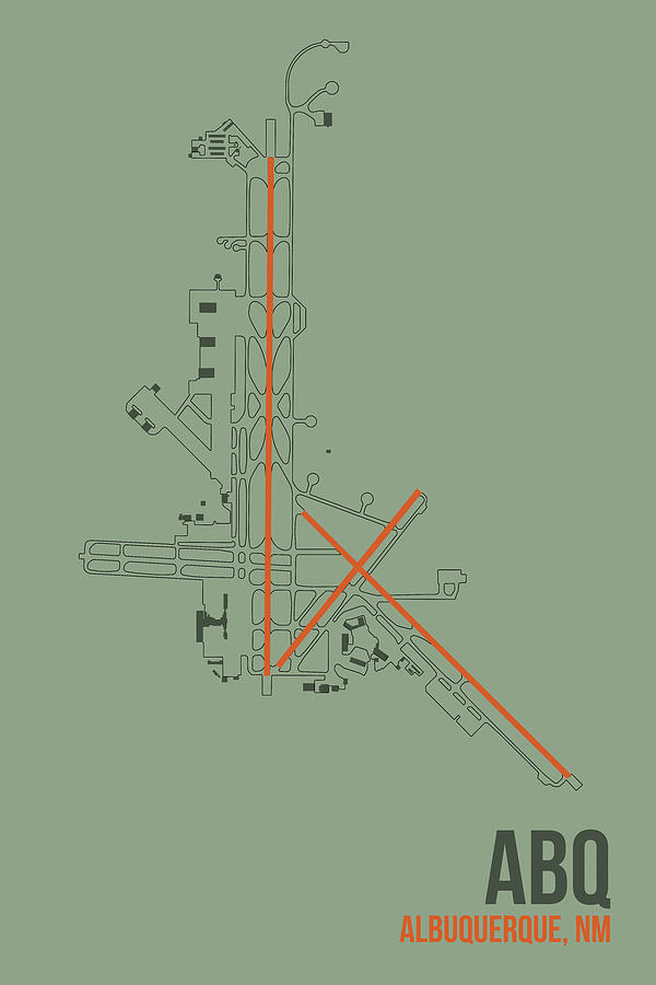Albuquerque Digital Art - Abq Airport Layout by O8 Left