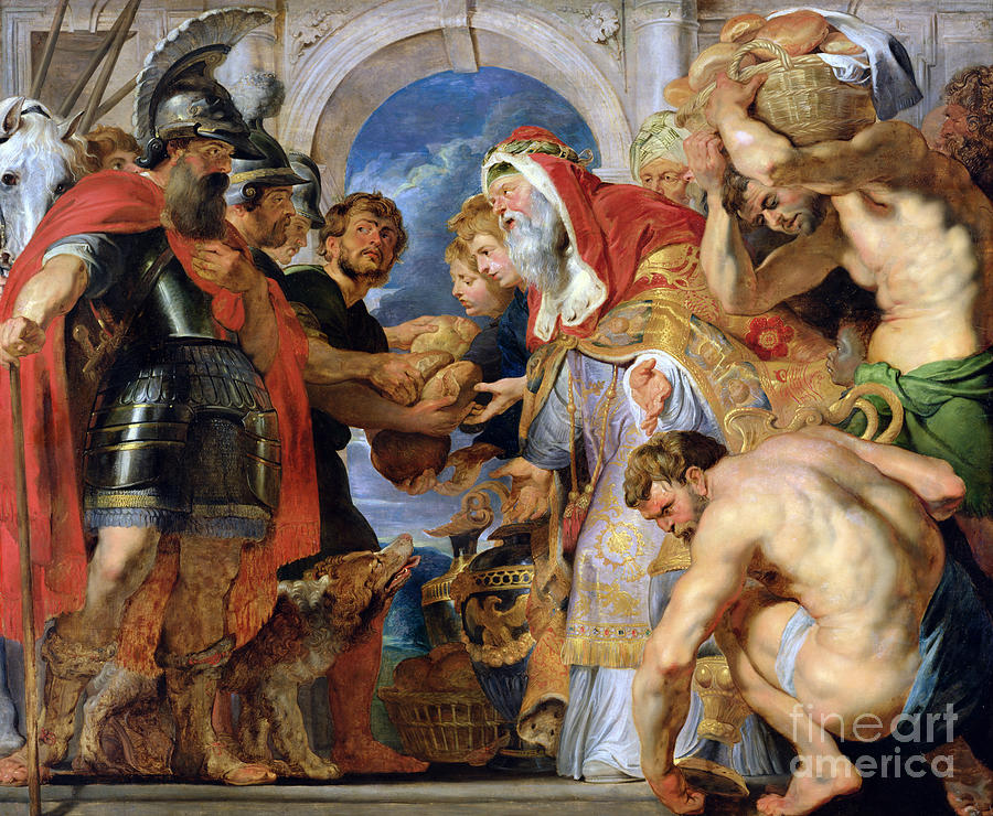 Abraham And Melchizedek, 1615-18 Painting by Peter Paul Rubens