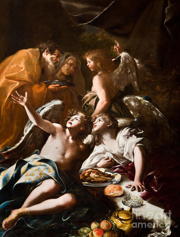 Abraham And The Three Angels Drawing by Heritage Images