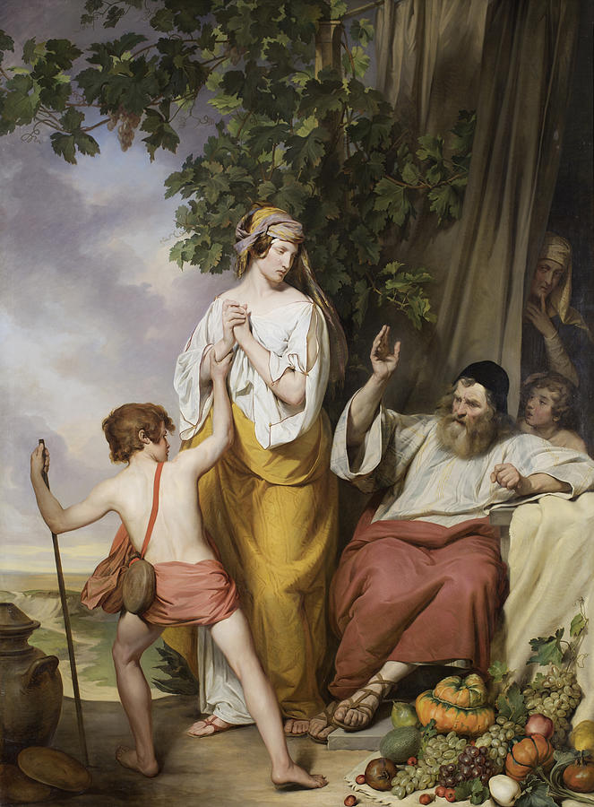 Abraham banishes Hagar and Ishmael Painting by Josef Danhauser