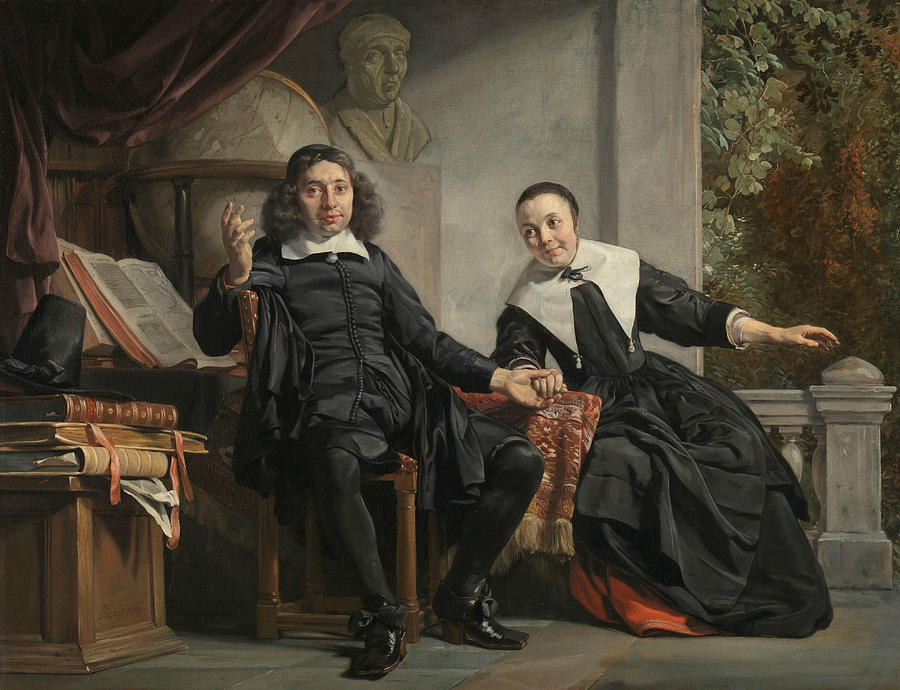 Abraham Casteleyn and his wife Margarieta van Bancken Painting by Jan de Bray
