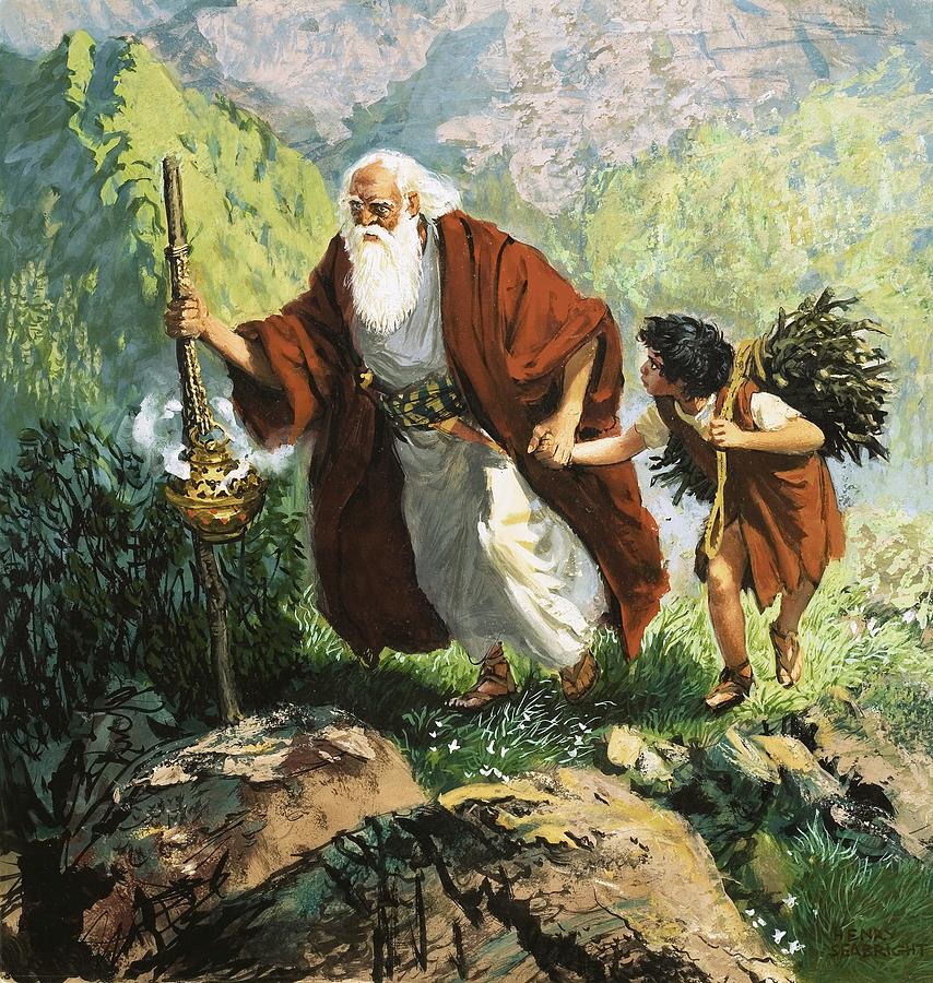 Abraham Is Ordered By God To Sacrifice His Son Painting by Harry G