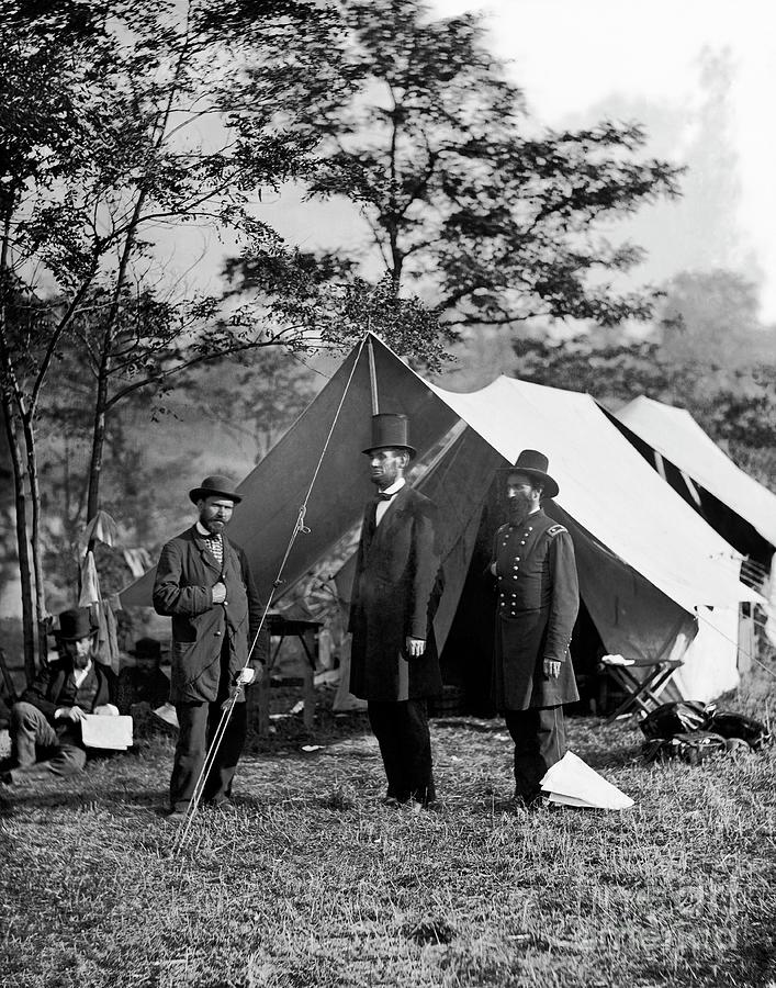 Abraham Lincoln At Antietam Creek Photograph by Library Of Congress ...