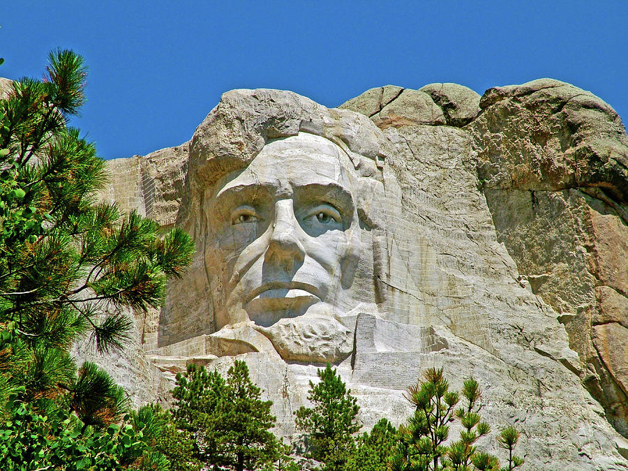 Abraham Lincoln on Mount Rushmore at Mount Rushmore National Memorial ...