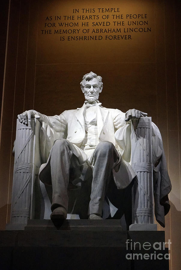 Abraham Lincoln within the Lincoln Memorial Monument Sculpture by American School