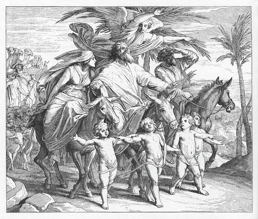 Bible Painting - Abraham Sees The Land Promised To Him, Genesis by Julius Schnoor von Carolsfeld Bible Painting - Abraham Sees The Land Promised To Him, Genesis by Julius Schnoor von Carolsfeld