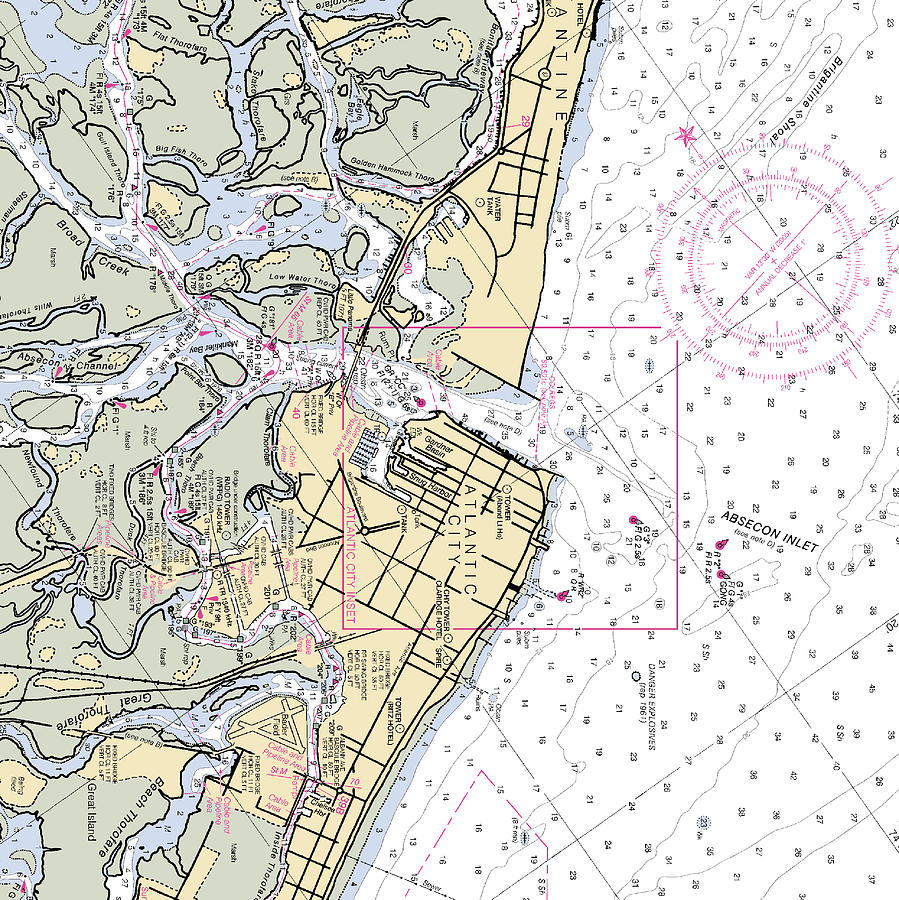 Absecon Inlet New Jersey Nautical Chart V2 Sea Koast 