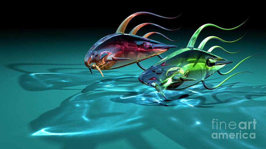 Absract Transparent Fish 3d Ultra Hd Digital Art