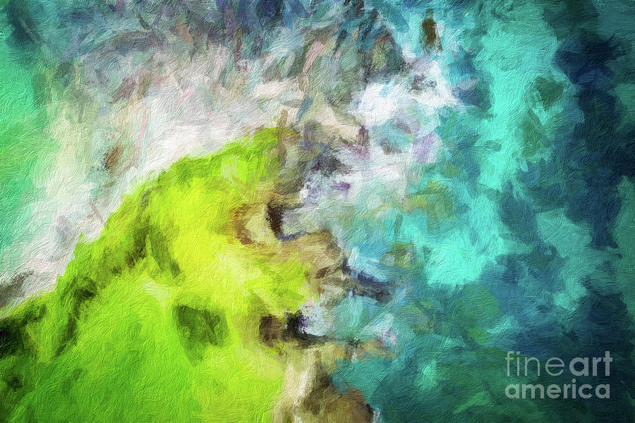 Abstract 148 digital oil painting on canvas full of texture and brig Digital Art by Amy Cicconi